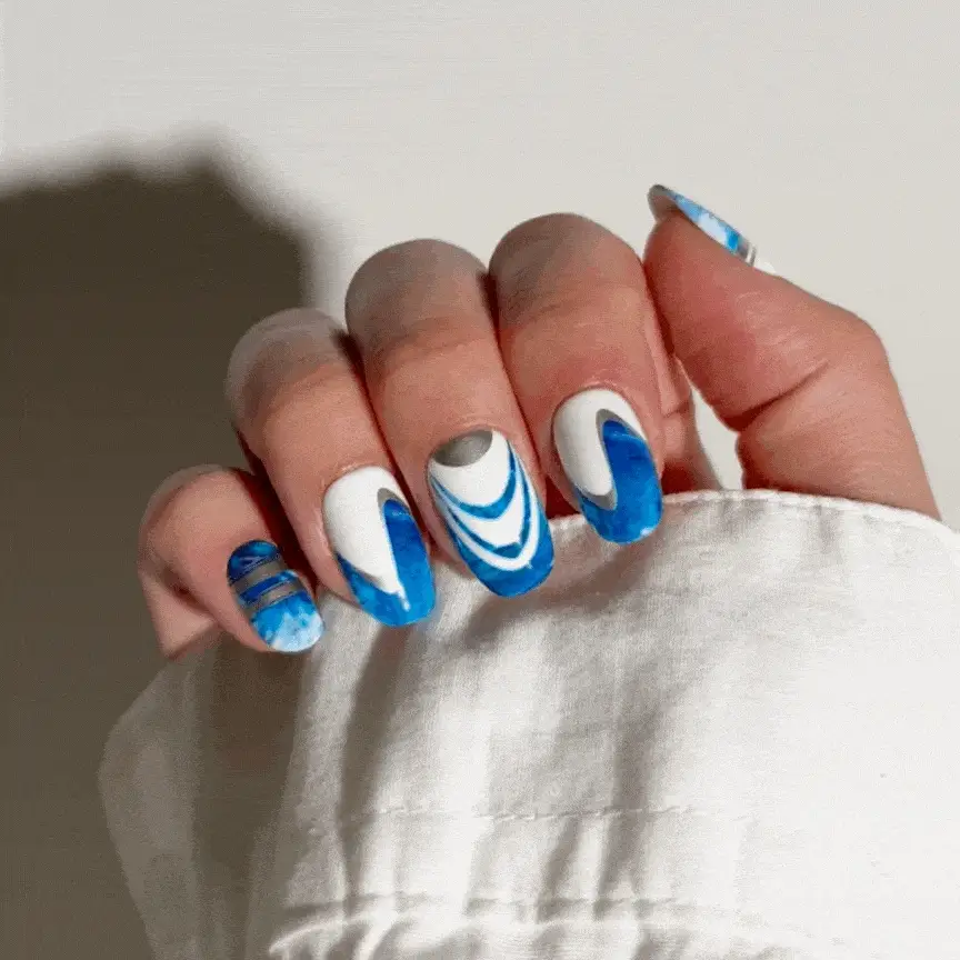 Ocean Glint - Oval Sustainable Nails - Image 2