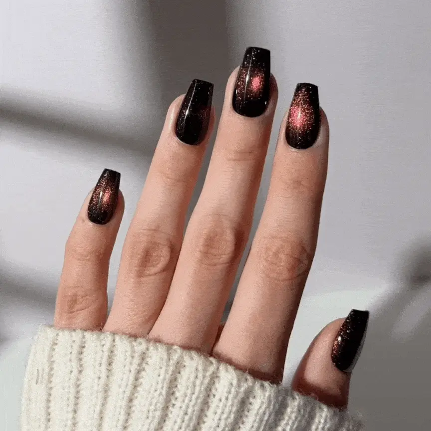 Ruby Cats Eye - Coffin Sustainable Nails - Image 2