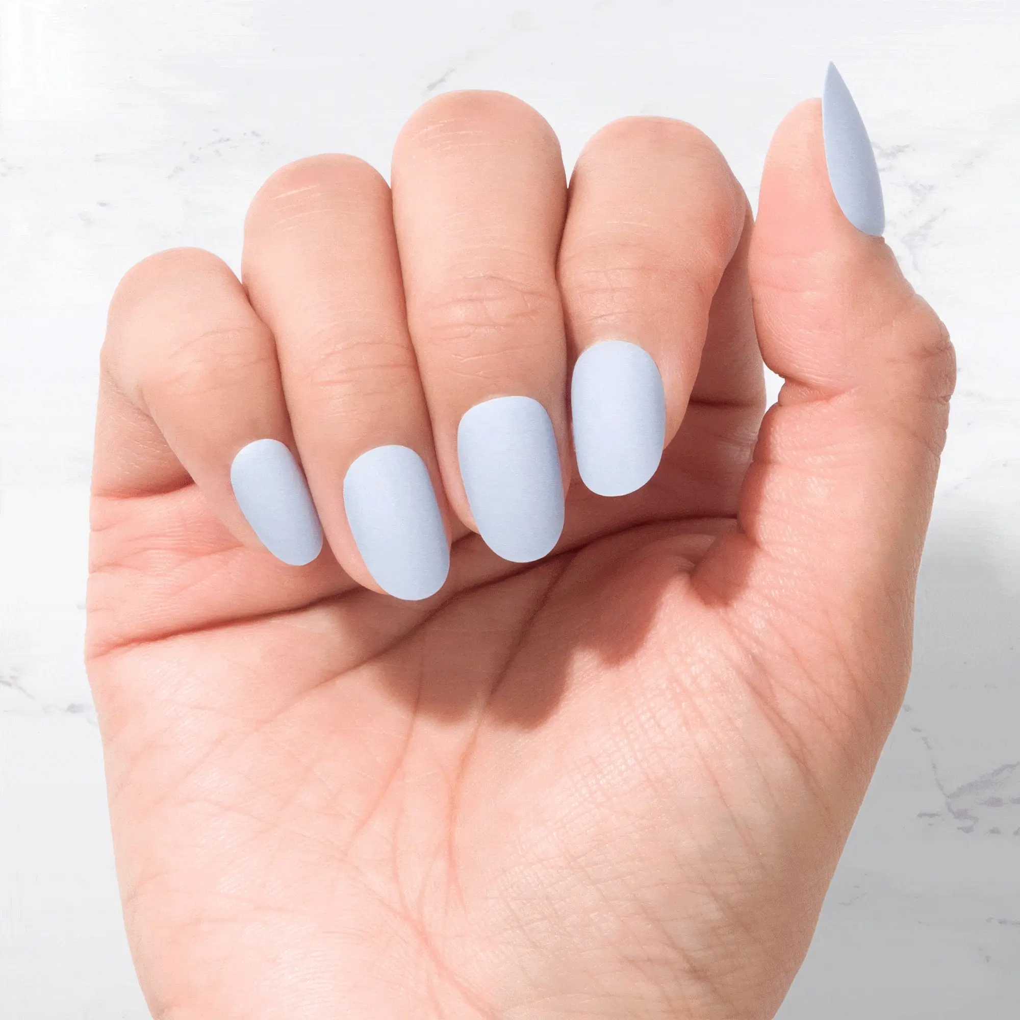 Cambridge Blue - Oval Sustainable Nails - Image 3