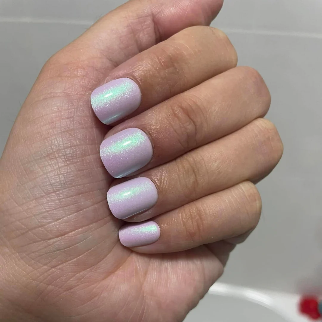 Mottled pink Glazed - Square Sustainable Nails - Image 3