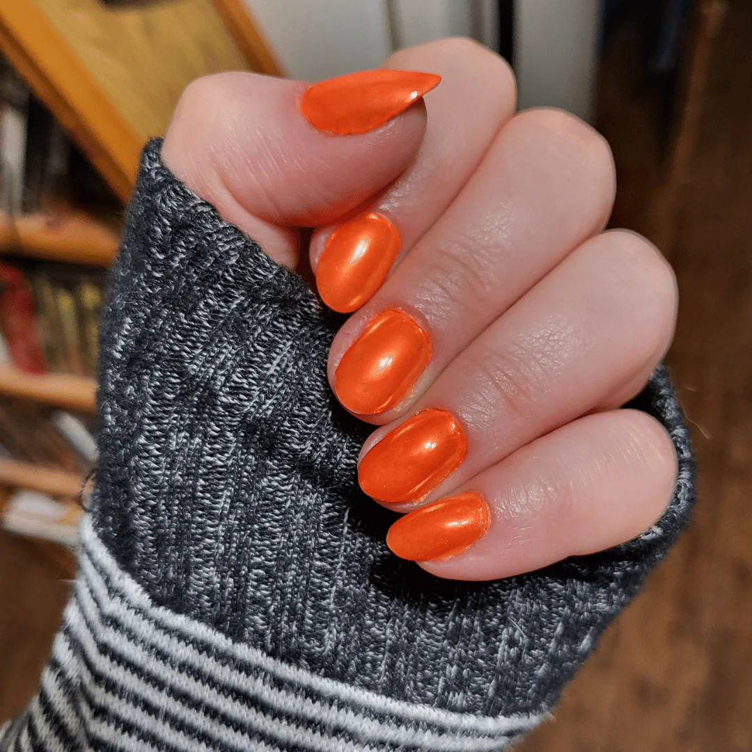 Vibrant Orange  - Matte Neon Nail Powder - Image 7