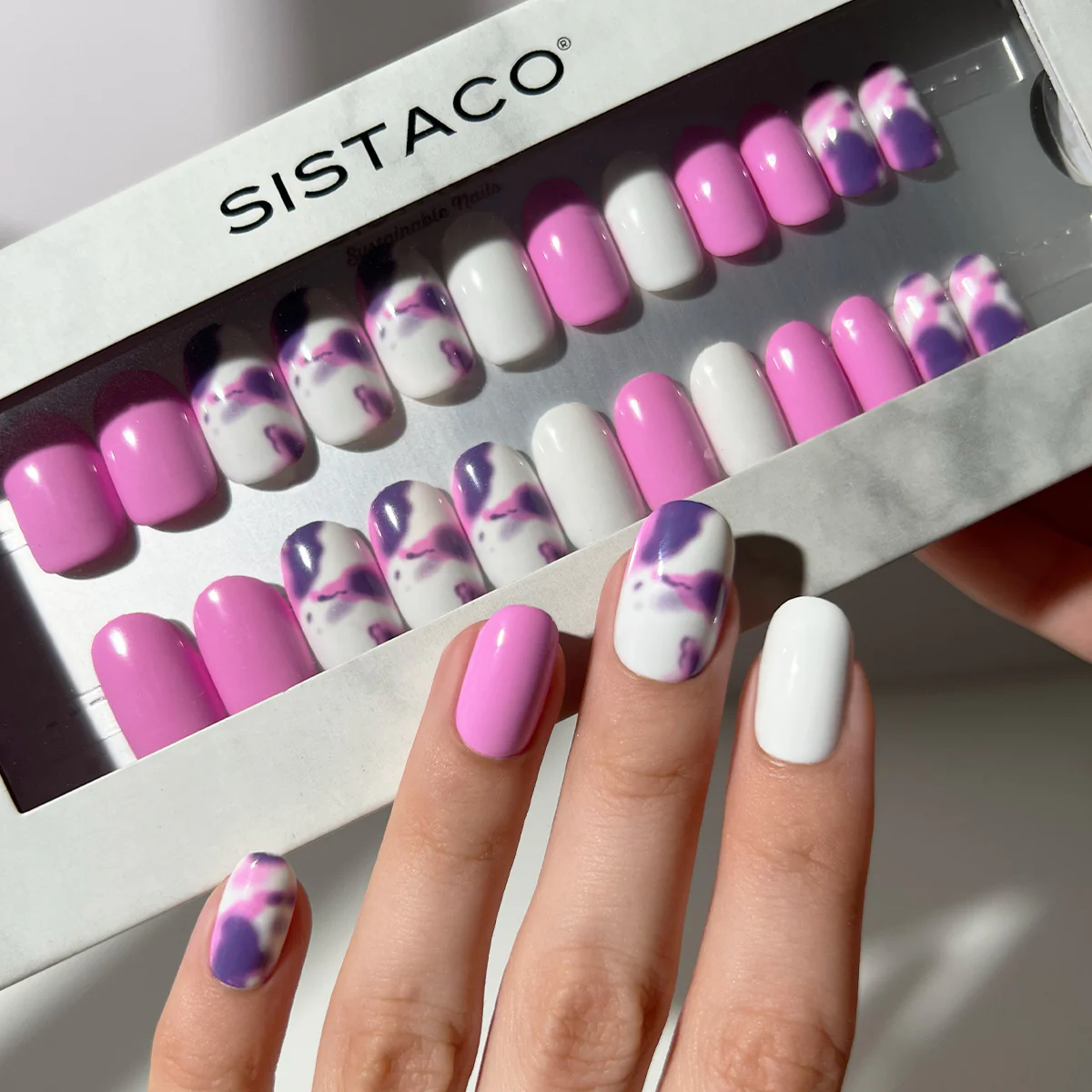 Whisper Mauve - Oval Sustainable Nails - Image 3