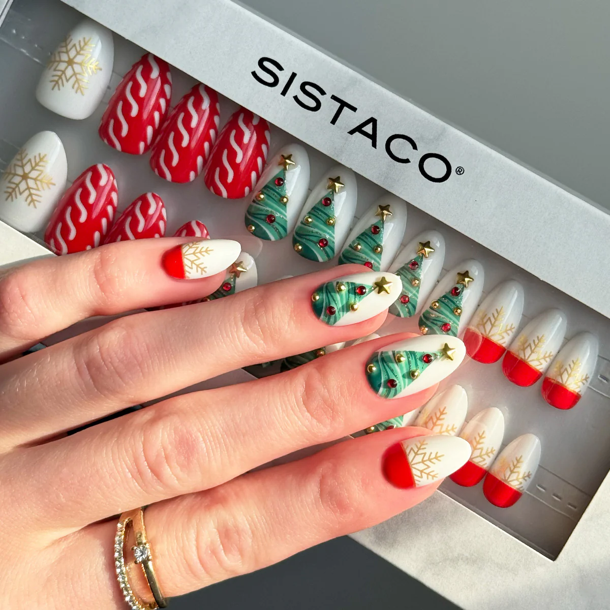 Xmas Cheer - Almond Sustainable Nails - Image 3